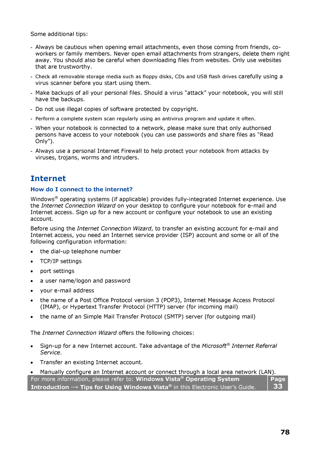 NEC P8510 manual Internet, How do I connect to the internet? 