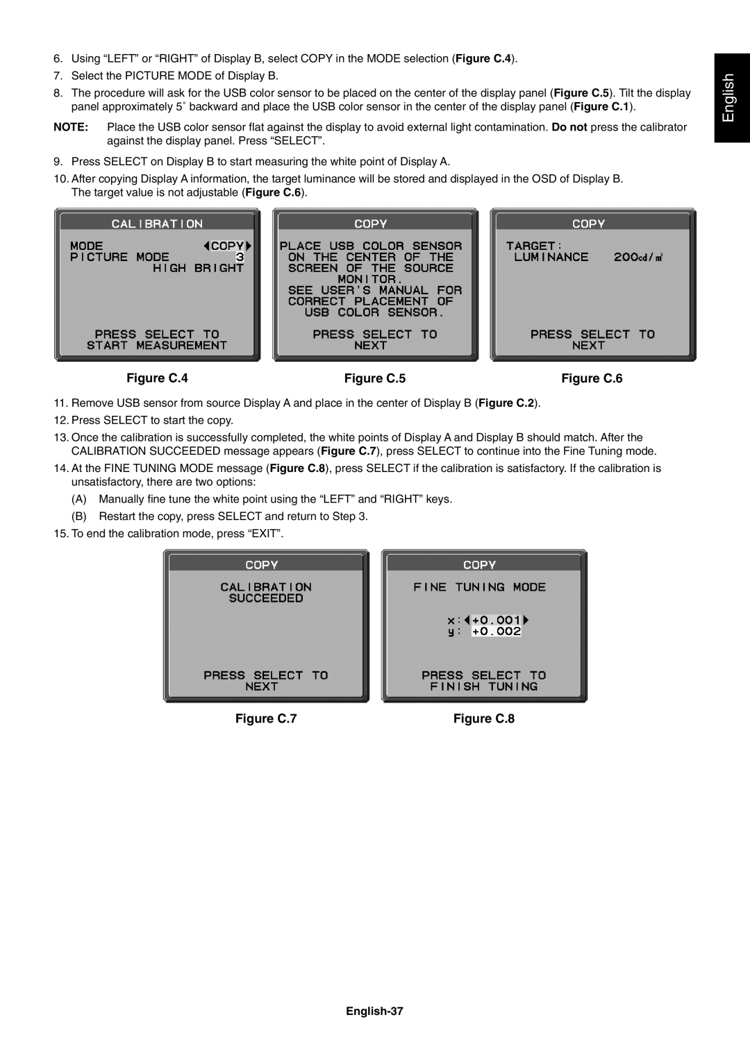 NEC PA231W, PA301W user manual Figure C.4, English-37 