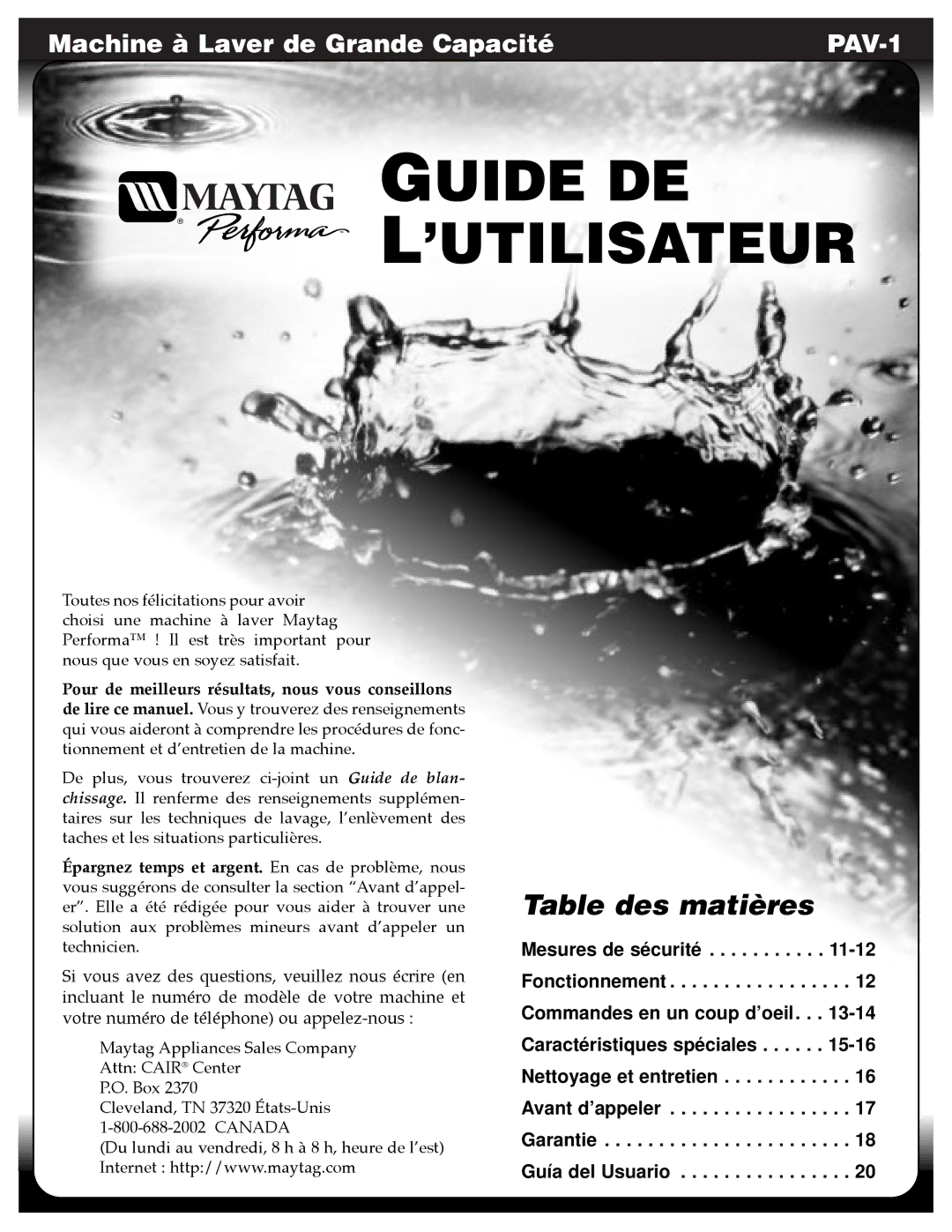 NEC PAV-1 warranty Guide DE ’UTILISATEUR 