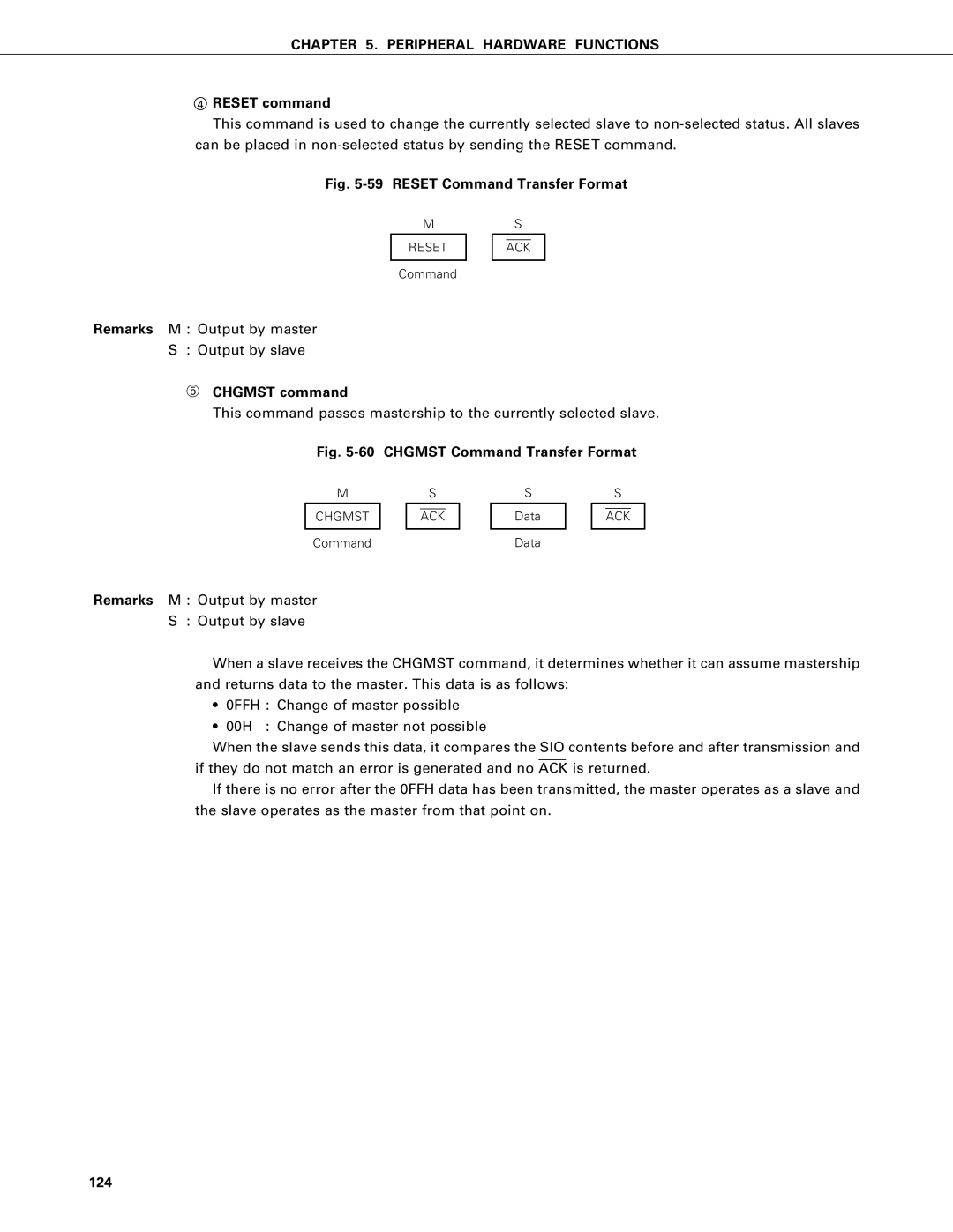 NEC PD75402A, PD75P402 user manual Reset command, ➄ Chgmst command, 124 