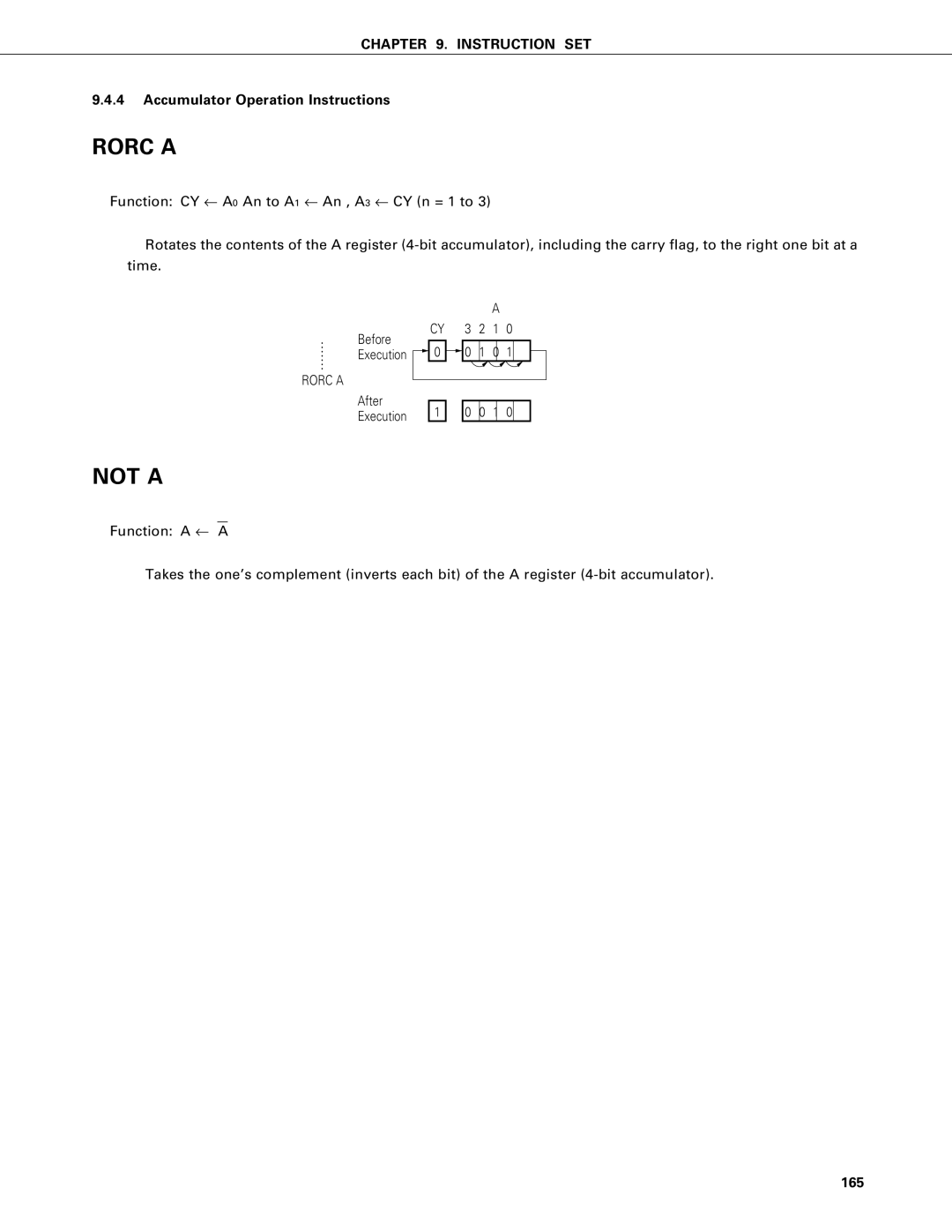 NEC PD75P402, PD75402A user manual Rorc a, 165 