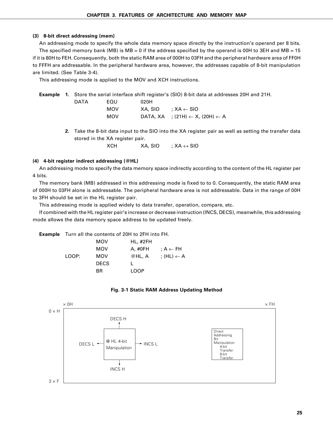 NEC PD75P402, PD75402A user manual Bit register indirect addressing @HL 