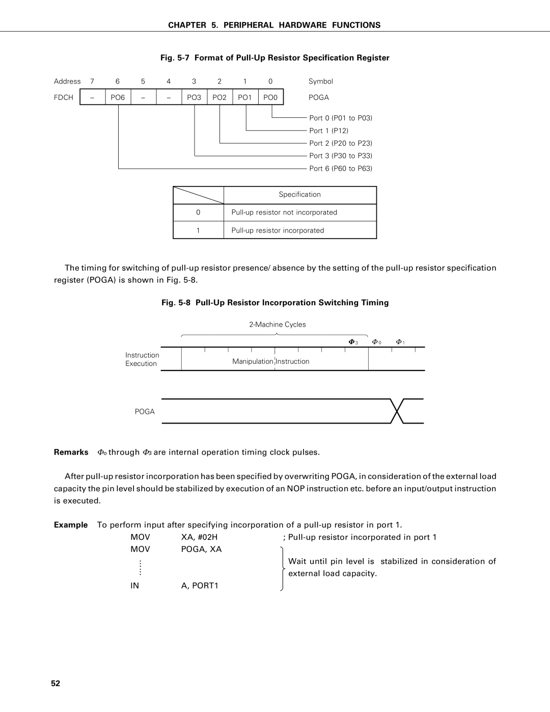 NEC PD75402A, PD75P402 user manual Mov Poga, Xa, PORT1, Fdch PO6 PO3 PO2 PO1 PO0 