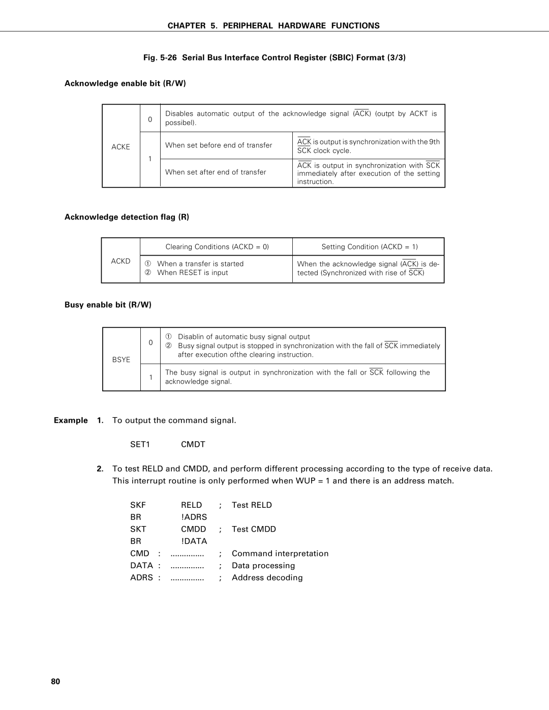 NEC PD75402A, PD75P402 user manual Acknowledge detection flag R, Busy enable bit R/W 