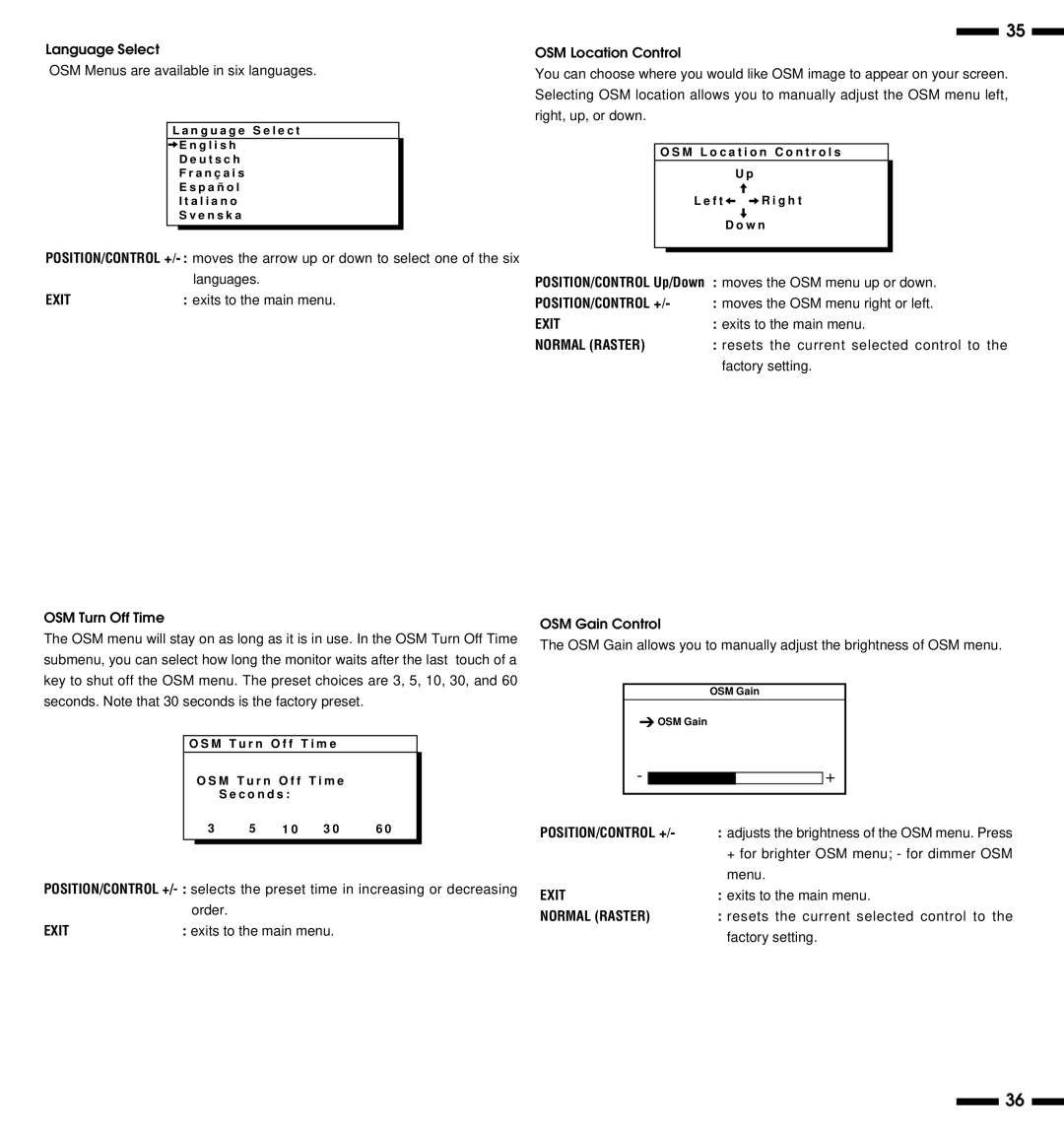 NEC PlasmaSync 3300 user manual Normal Raster 