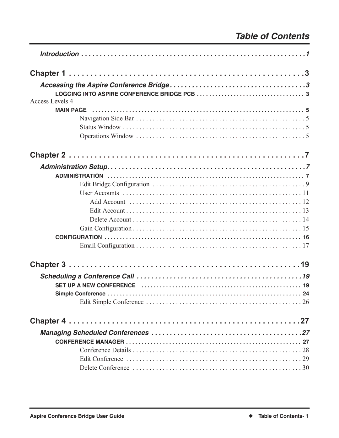 NEC P/N 0893416 manual Table of Contents 