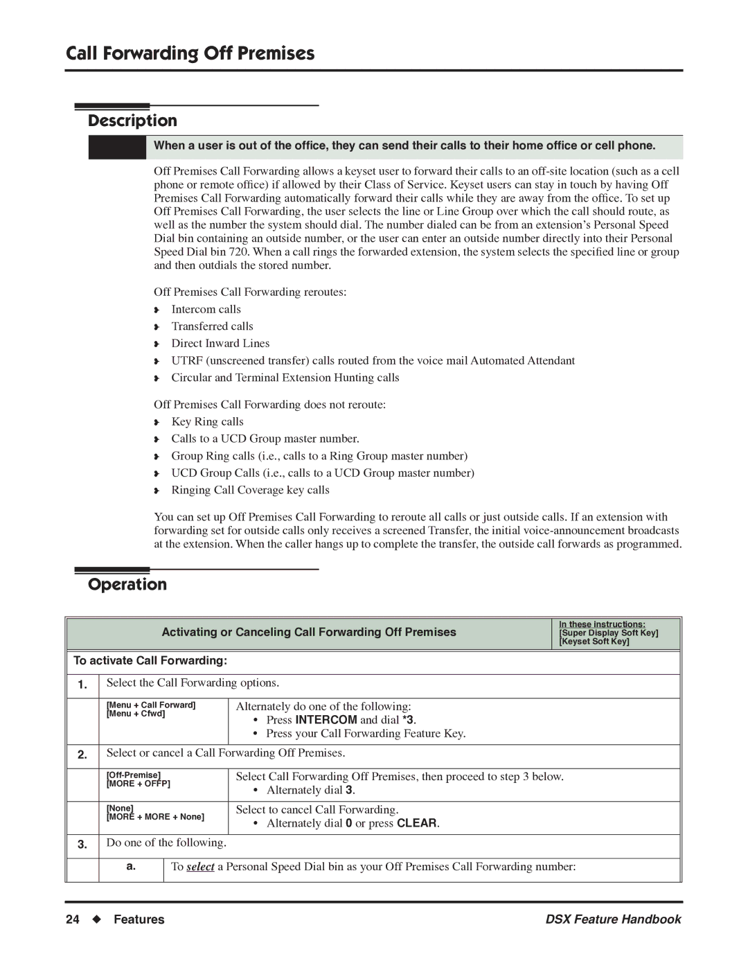 NEC P/N 1093099 manual Activating or Canceling Call Forwarding Off Premises, To activate Call Forwarding 