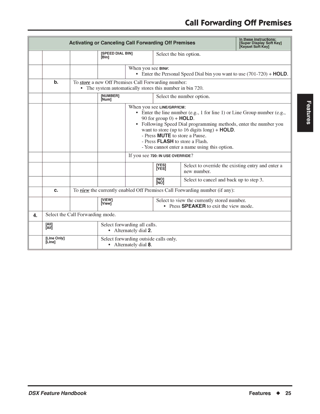 NEC P/N 1093099 manual Select the bin option, Select the number option, Select to override the existing entry and enter a 