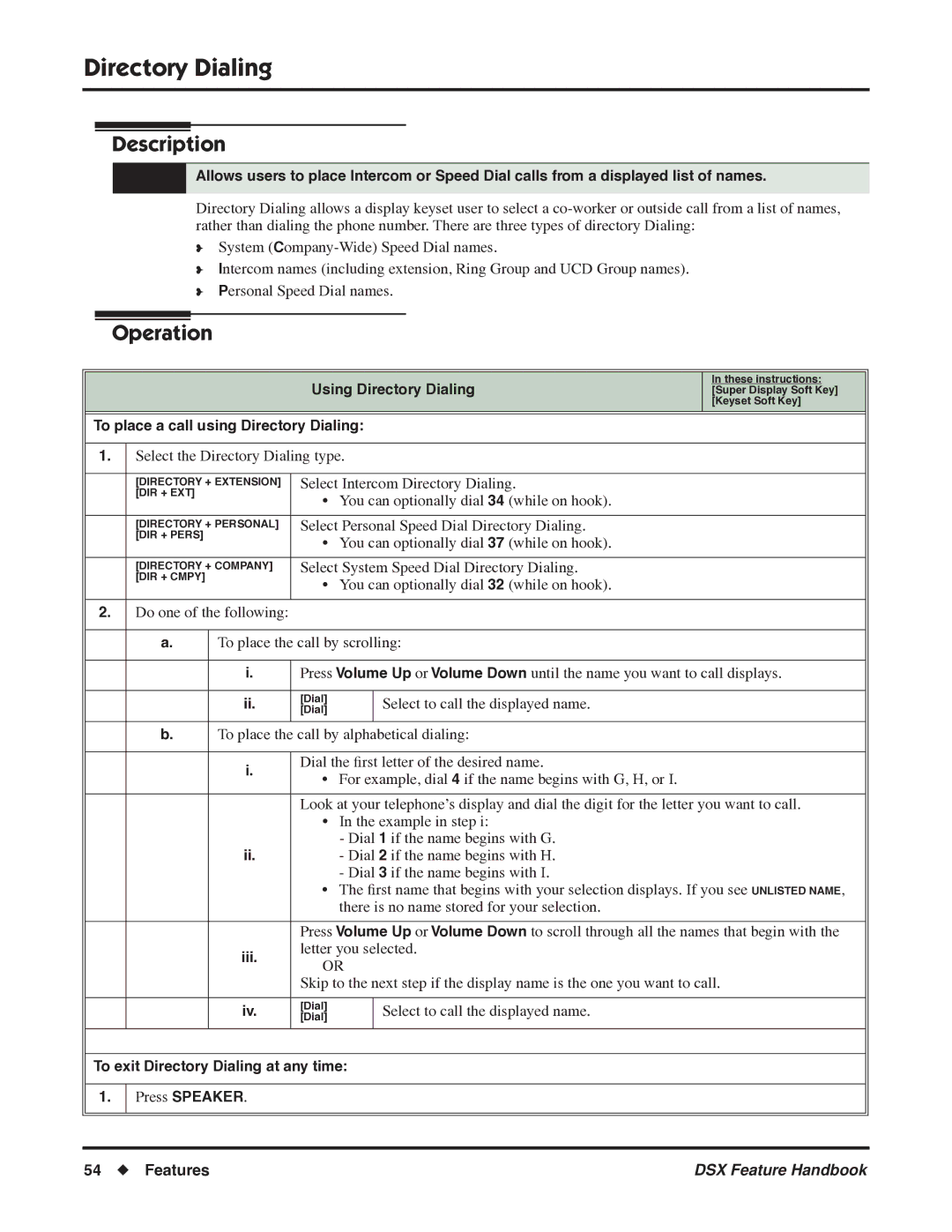 NEC P/N 1093099 Using Directory Dialing, To place a call using Directory Dialing, Select to call the displayed name 