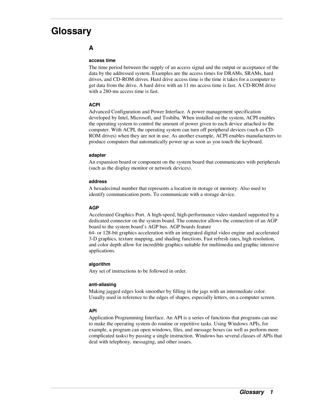 NEC PowerMate CT manual Glossary 