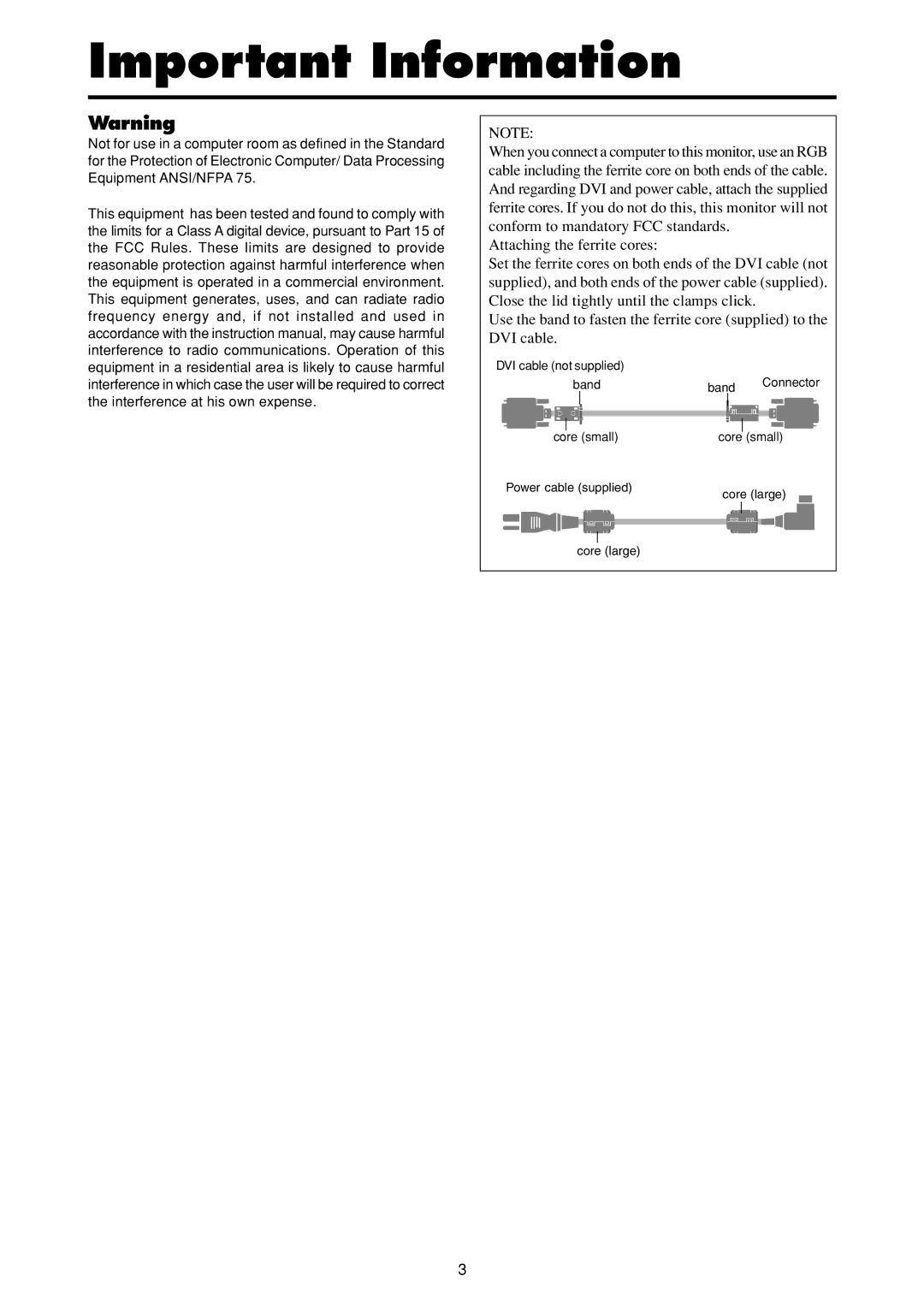 NEC PX-42VP4DP-A, PX-42VP4PA operation manual Important Information 