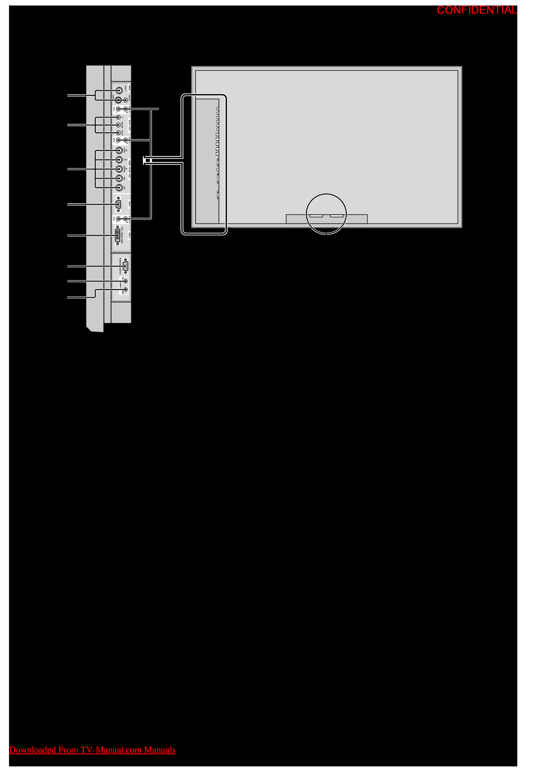 NEC PX-50XM4G Rear View/ Terminal Board, C E F G H I J K, D A B, 4-12, A Ac In, B EXT SPEAKER L and R, E DVD1 / HD1 