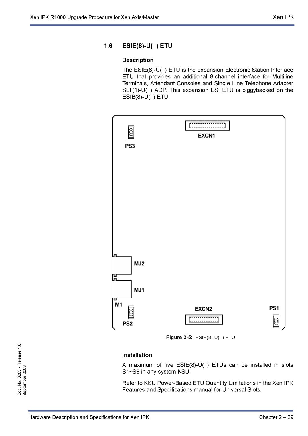 NEC R1000 manual ESIE8-U ETU 