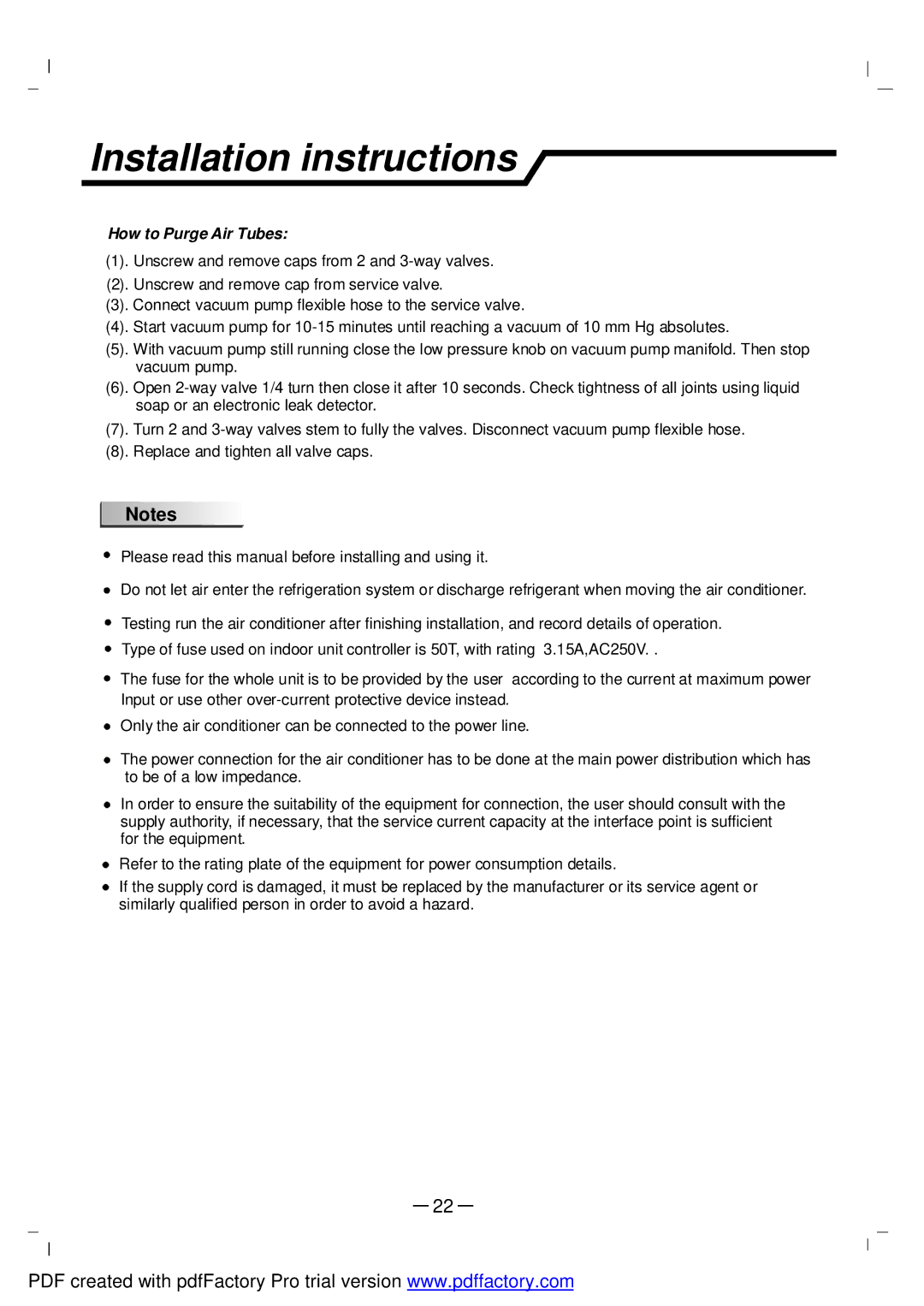 NEC RIH-6867 user manual How to Purge Air Tubes 