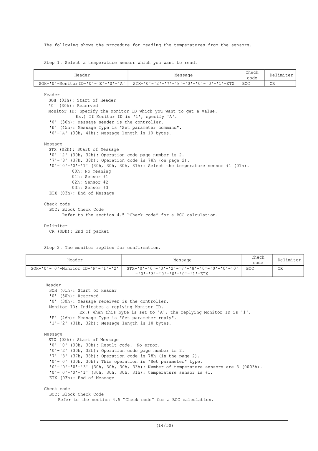 NEC RS-232C user manual Code 