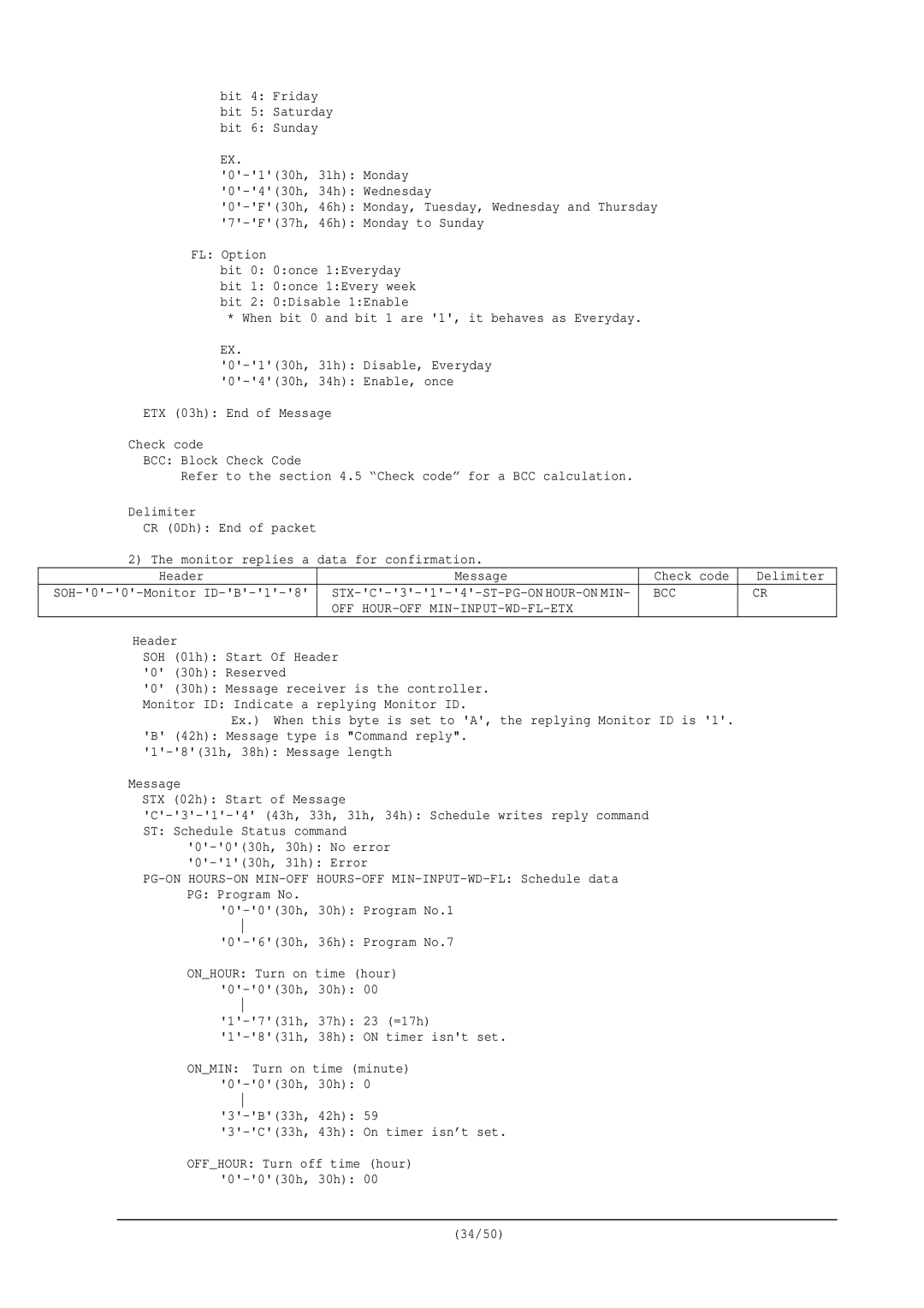 NEC RS-232C user manual 34/50 