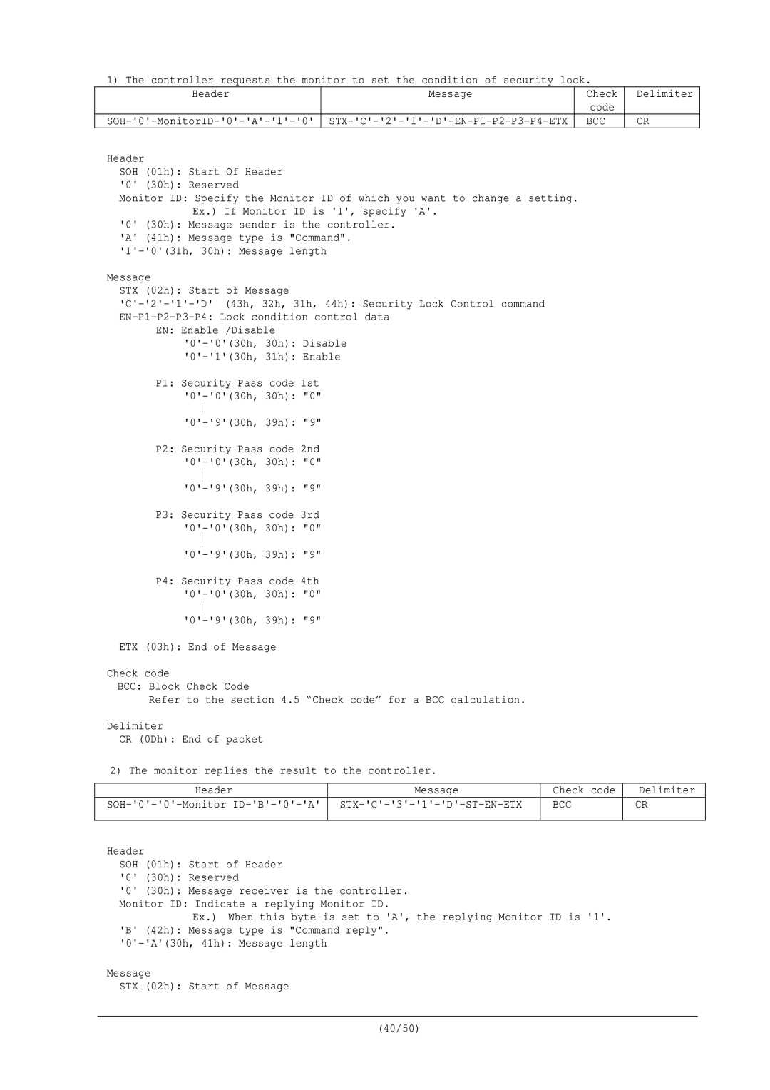 NEC RS-232C user manual 930h, 39h 