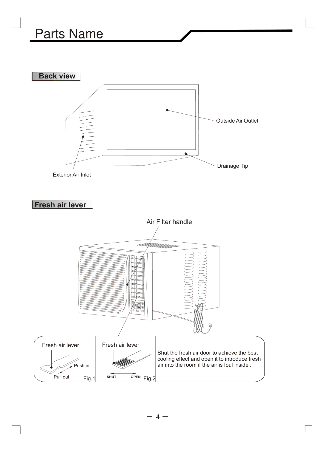 NEC RWC-4717, RWC-3217 user manual Back view 