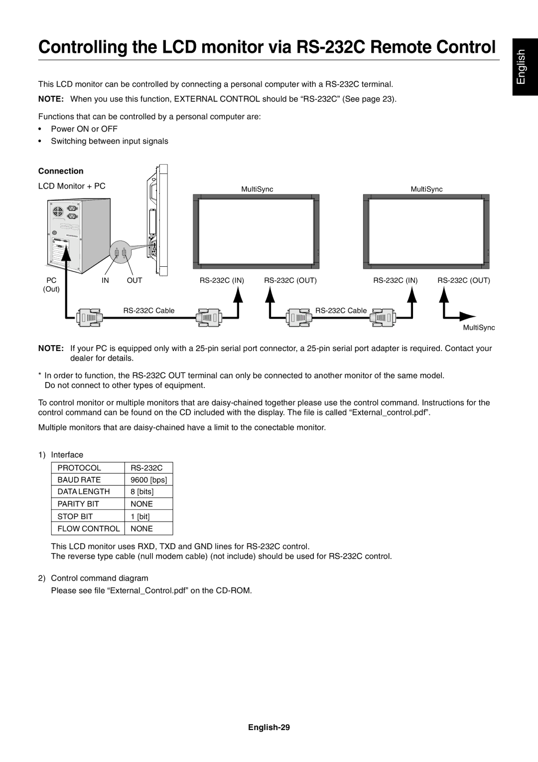 NEC S521 user manual Connection, English-29 