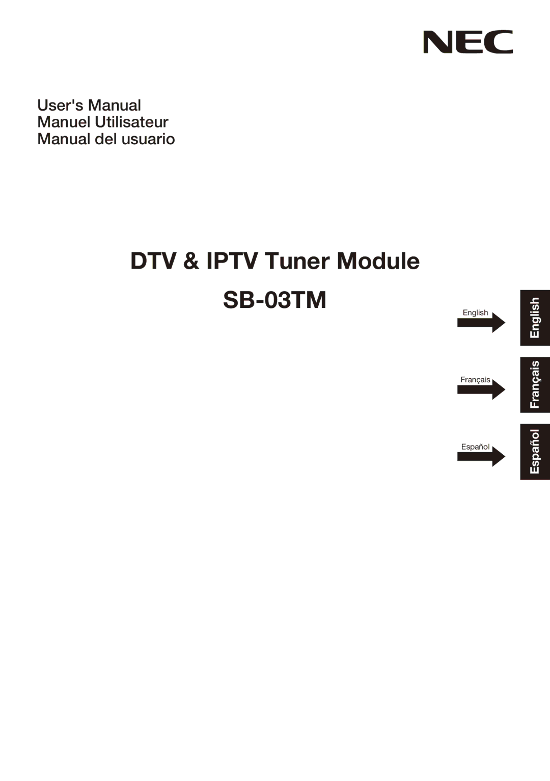 NEC SB-03TM user manual 