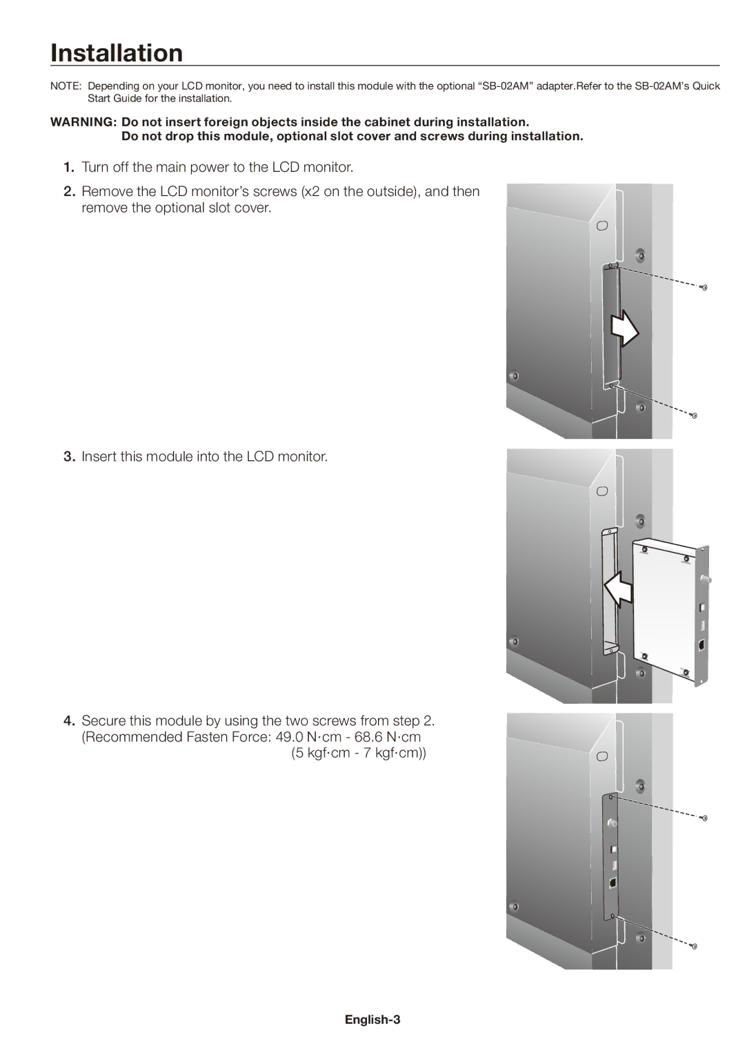 NEC SB-03TM user manual Installation 