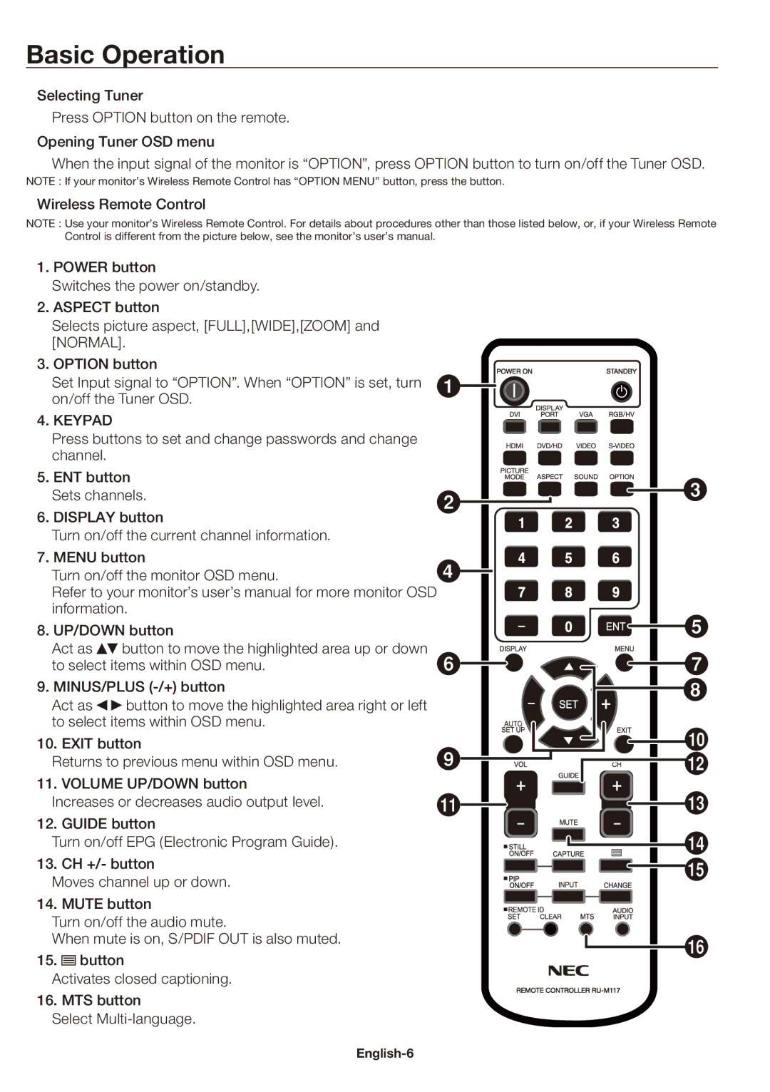 NEC SB-03TM user manual Basic Operation, Keypad 