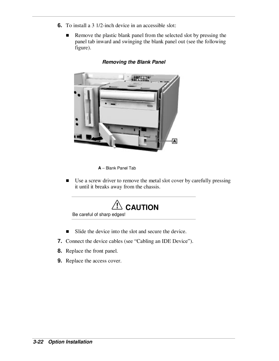 NEC SP B-Series manual Be careful of sharp edges 