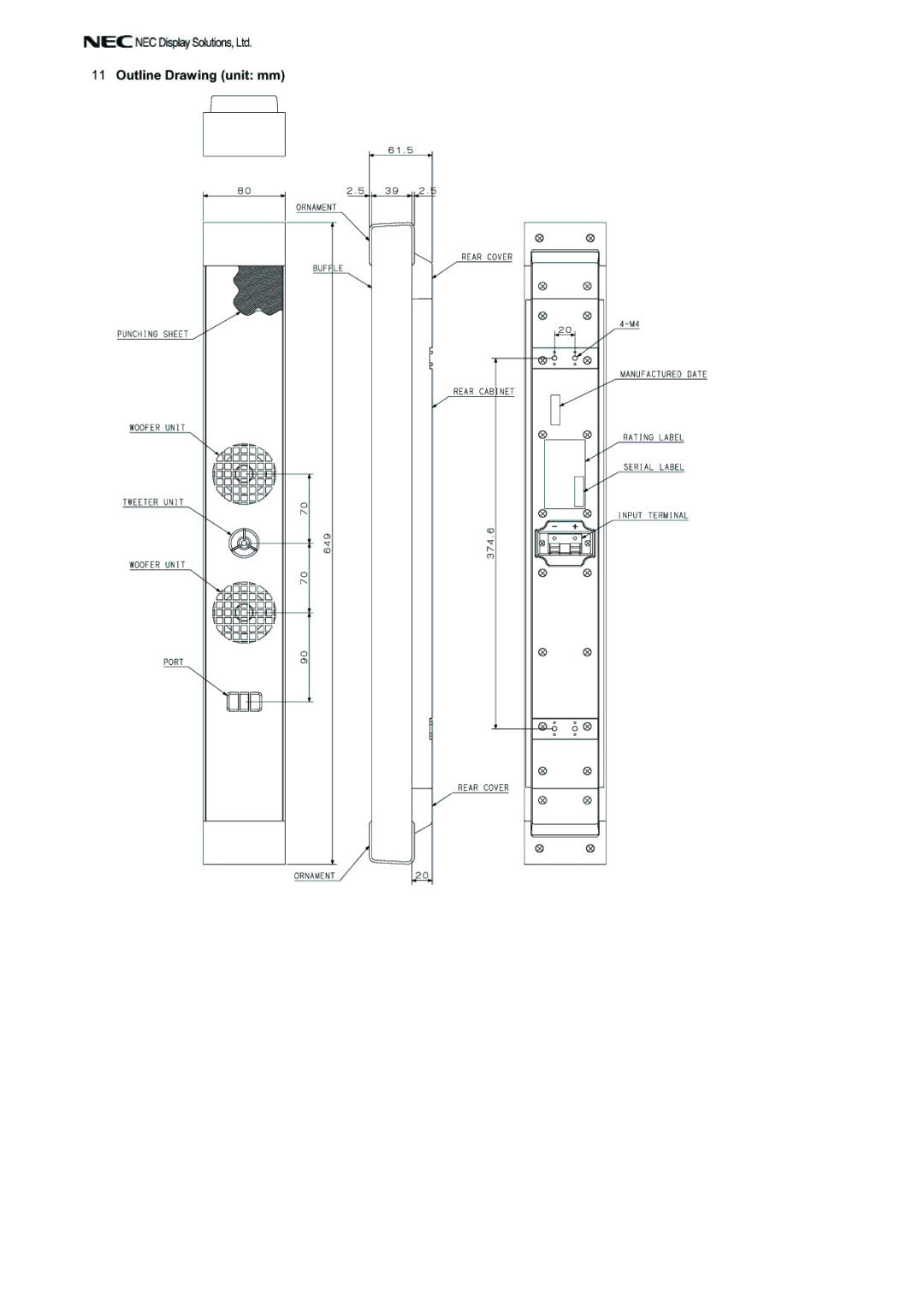 NEC SP-P42C1 manual 