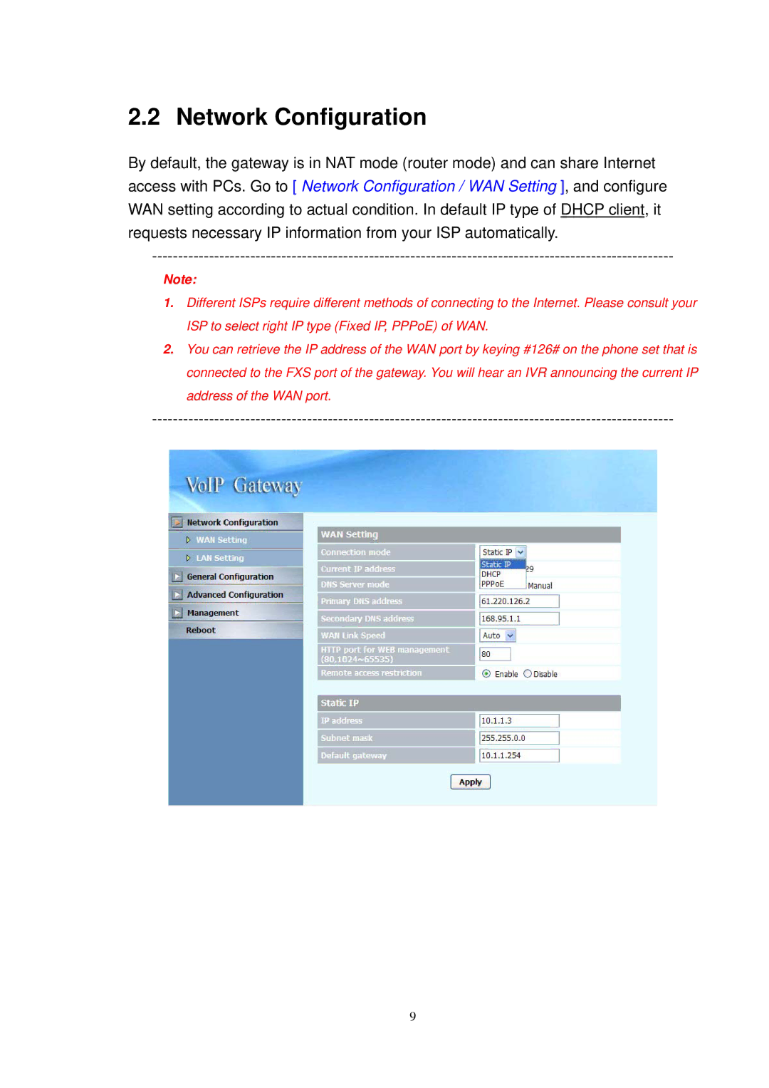 NEC SP5008A user manual Network Configuration 