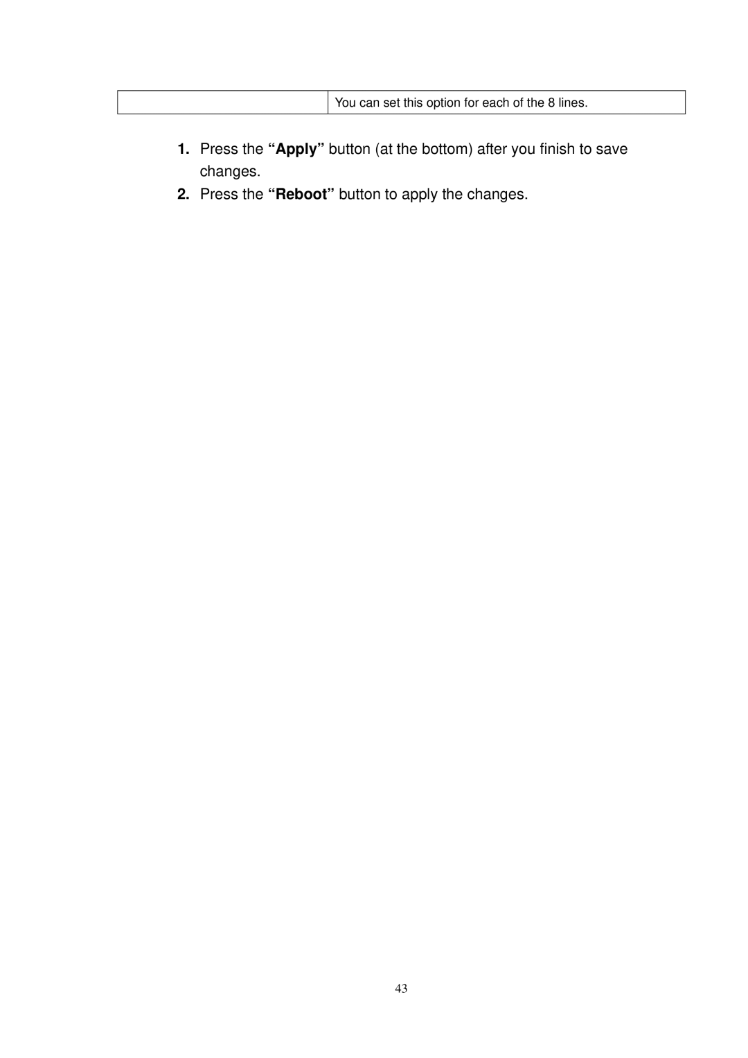 NEC SP5008A user manual You can set this option for each of the 8 lines 