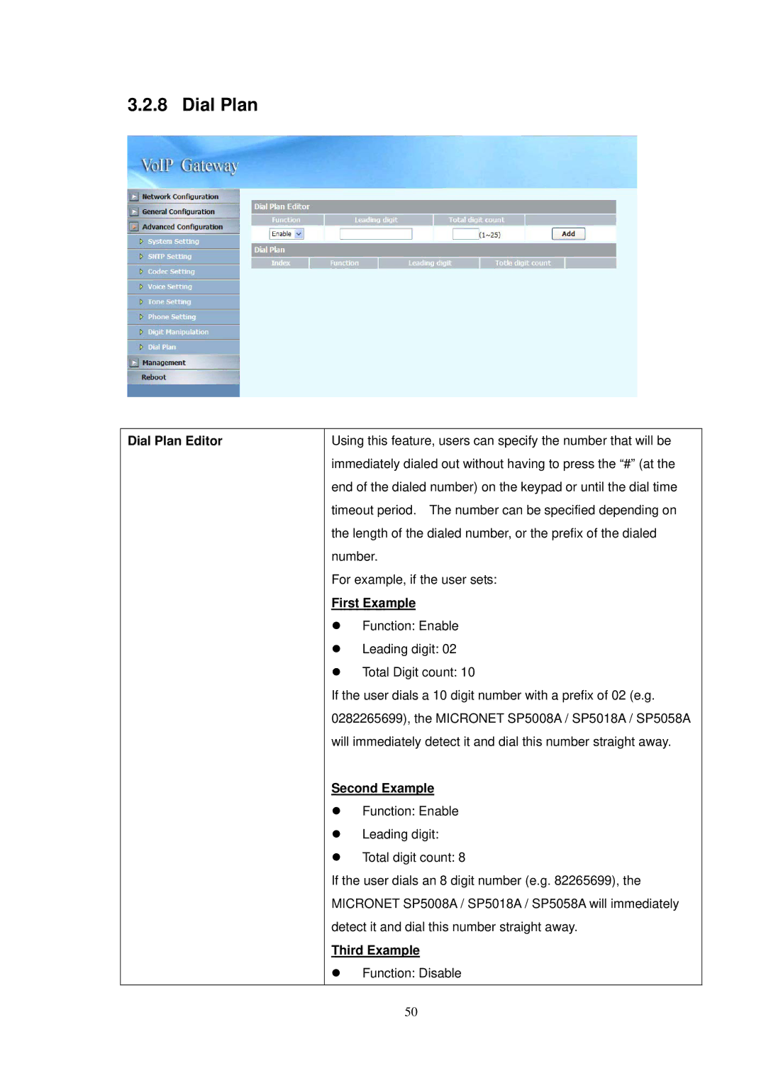 NEC SP5008A user manual Dial Plan Editor, Third Example 