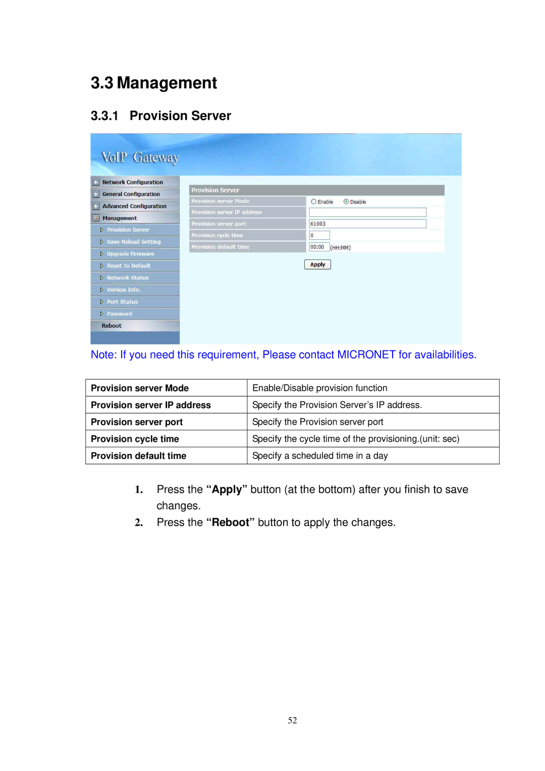 NEC SP5008A user manual Management, Provision Server 