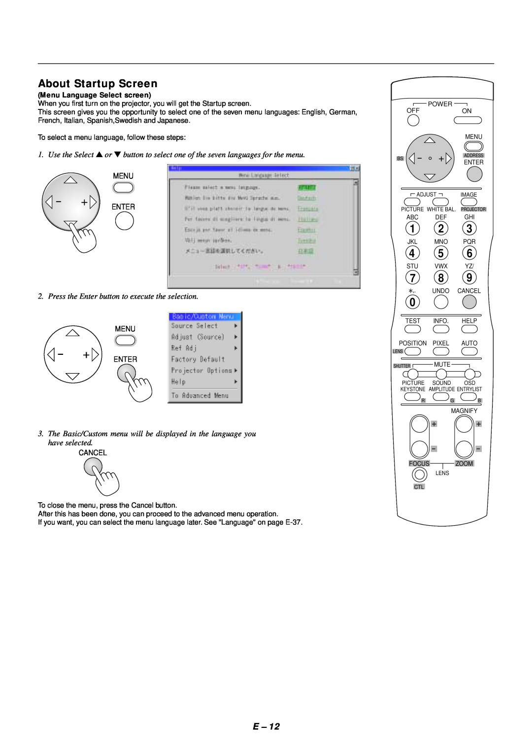 NEC SX4000 user manual About Startup Screen 