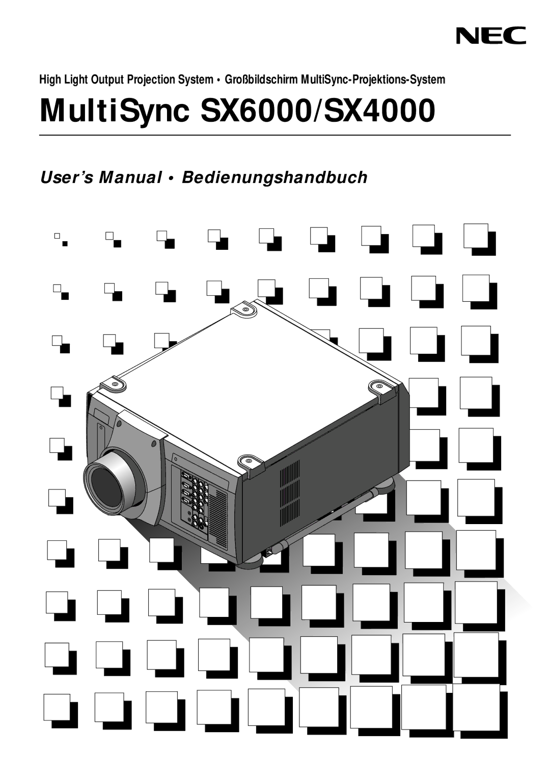 NEC user manual MultiSync SX6000/SX4000 