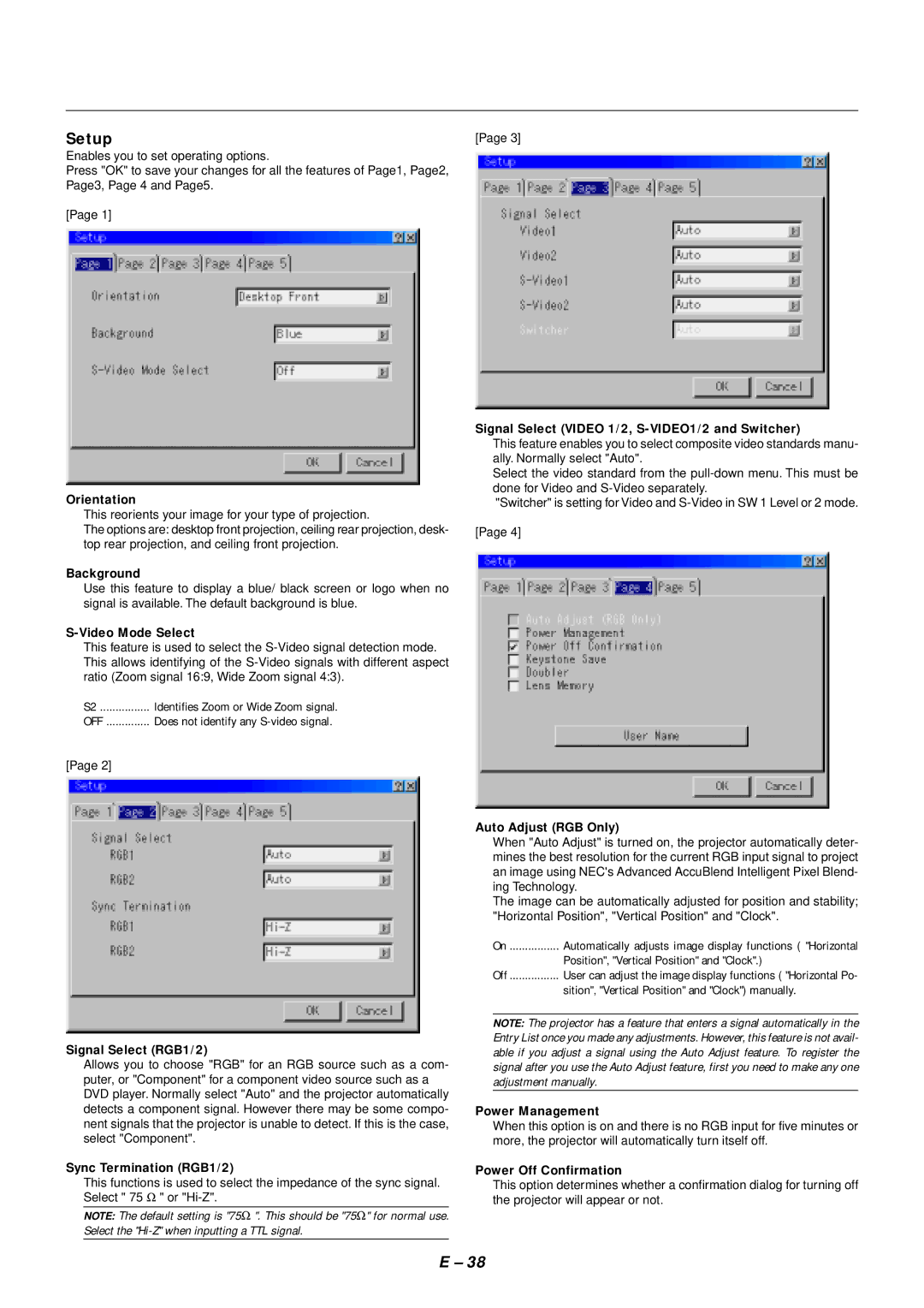 NEC SX4000 user manual Setup 