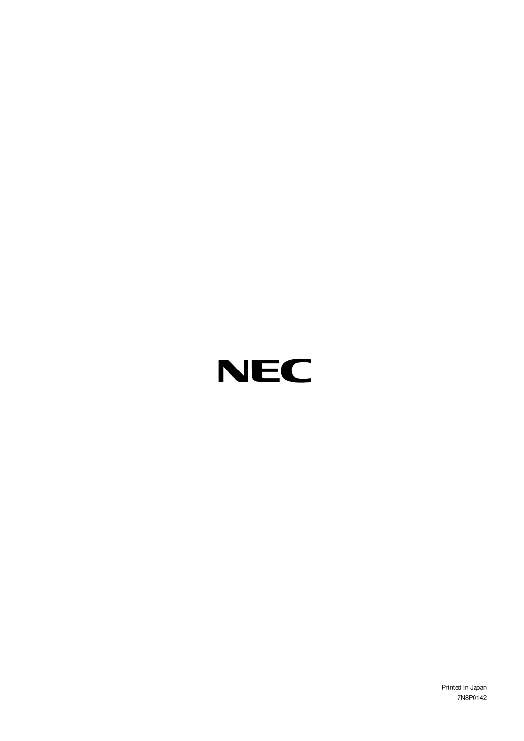 NEC SX4000 user manual 7N8P0142 