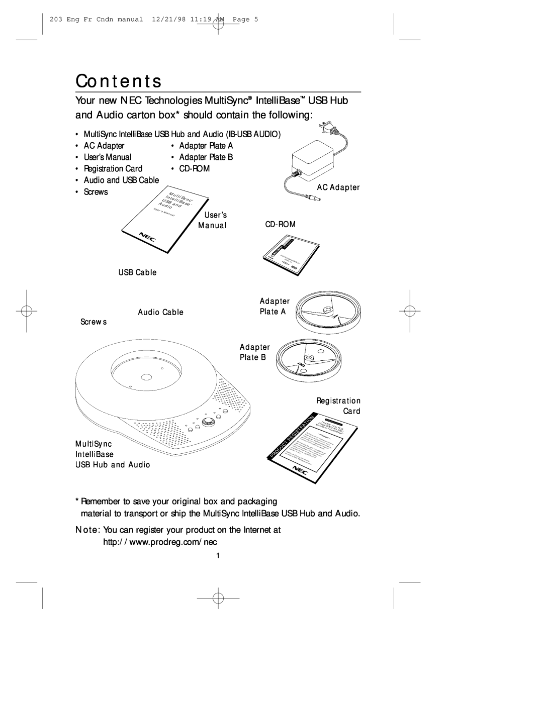 NEC USB user manual Contents 