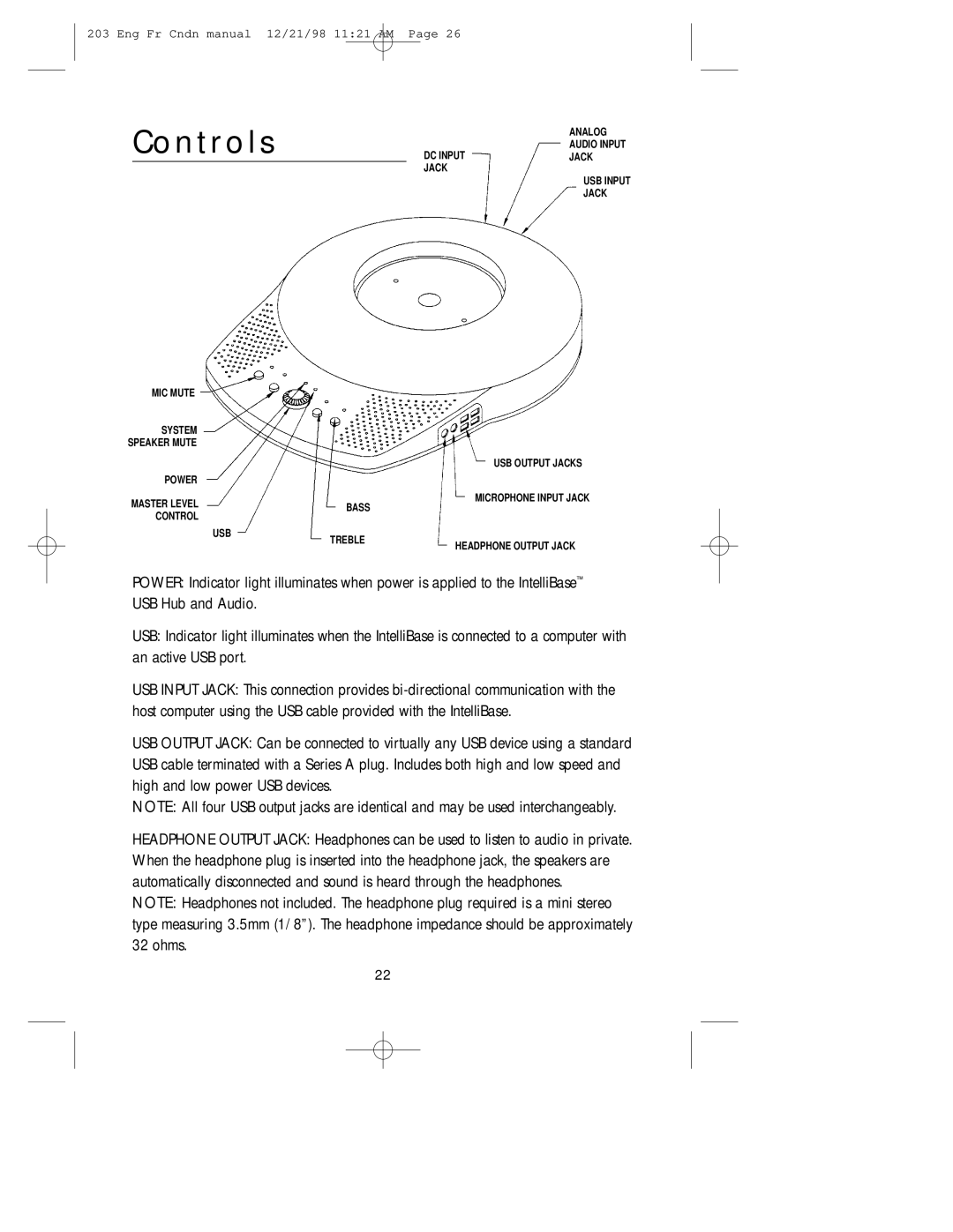 NEC USB user manual Controls 