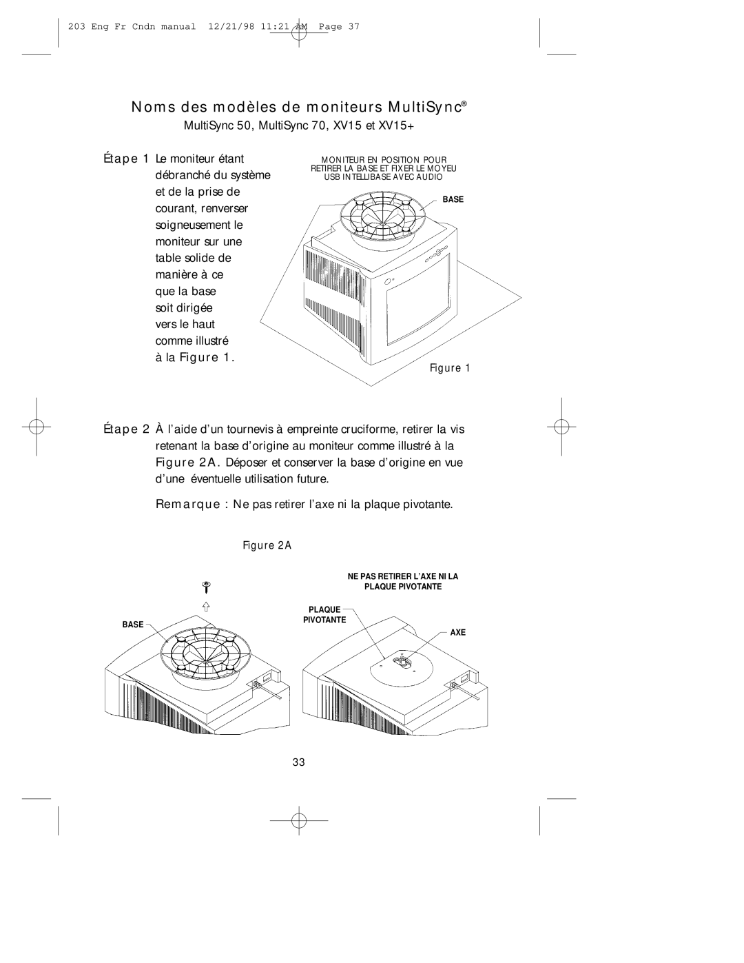 NEC USB user manual Noms des modèles de moniteurs MultiSync, La Figure 