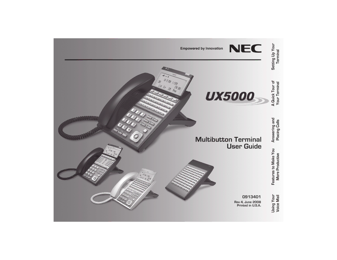 NEC UX5000 manual Multibutton Terminal User Guide 