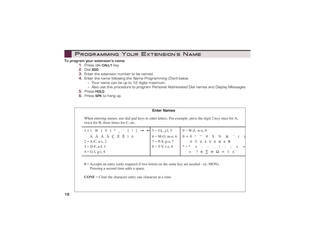 NEC UX5000 manual Programming Your Extension’s Name, To program your extension’s name 