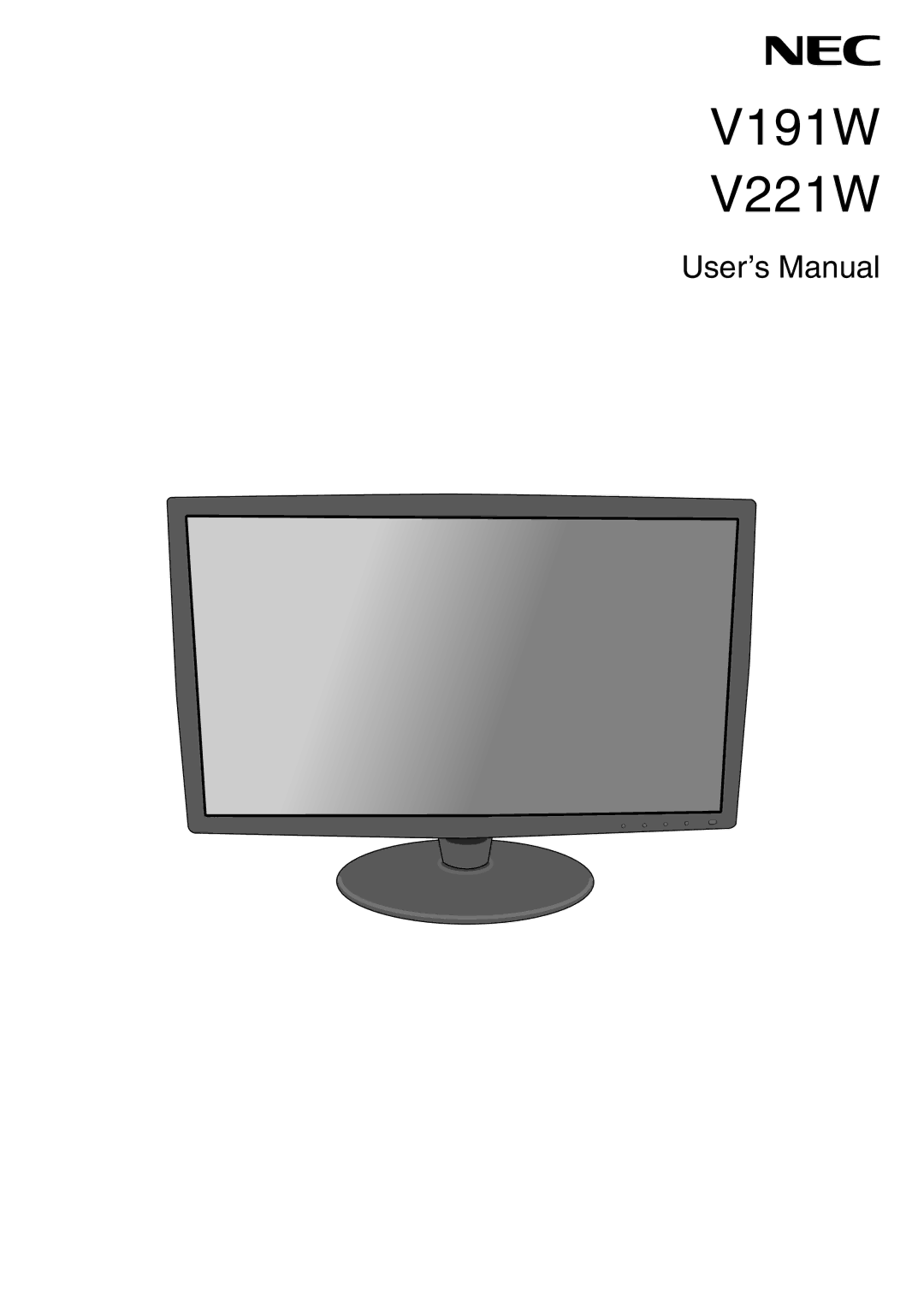 NEC V221W-BK user manual V191W V221W 