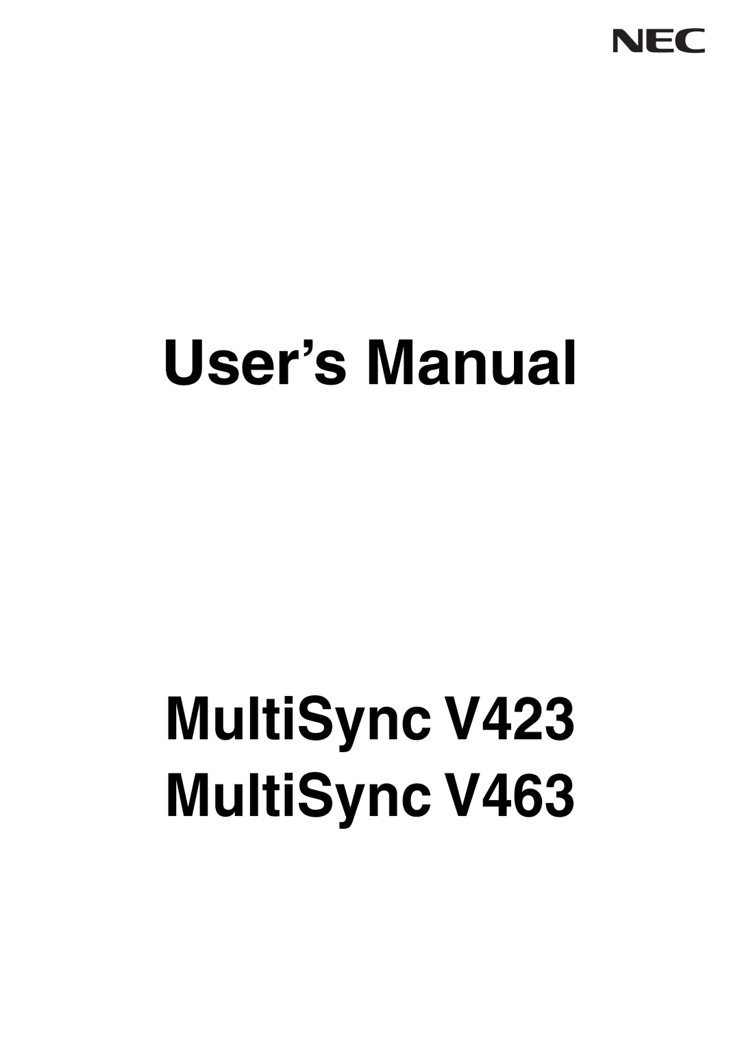 NEC V423AVT user manual User’s Manual 