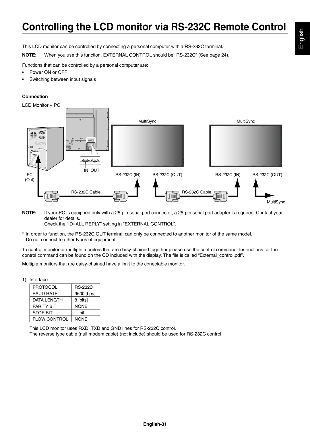 NEC V552AVT, V652AVT user manual Connection, English-31 