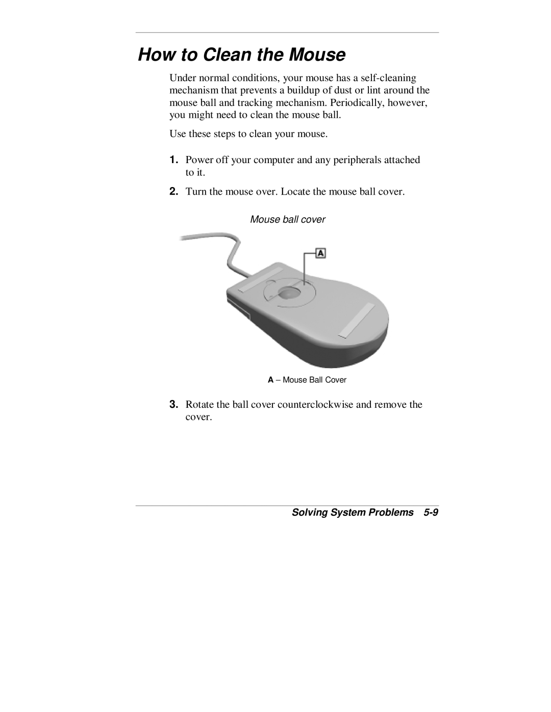 NEC VT 300 Series manual How to Clean the Mouse 