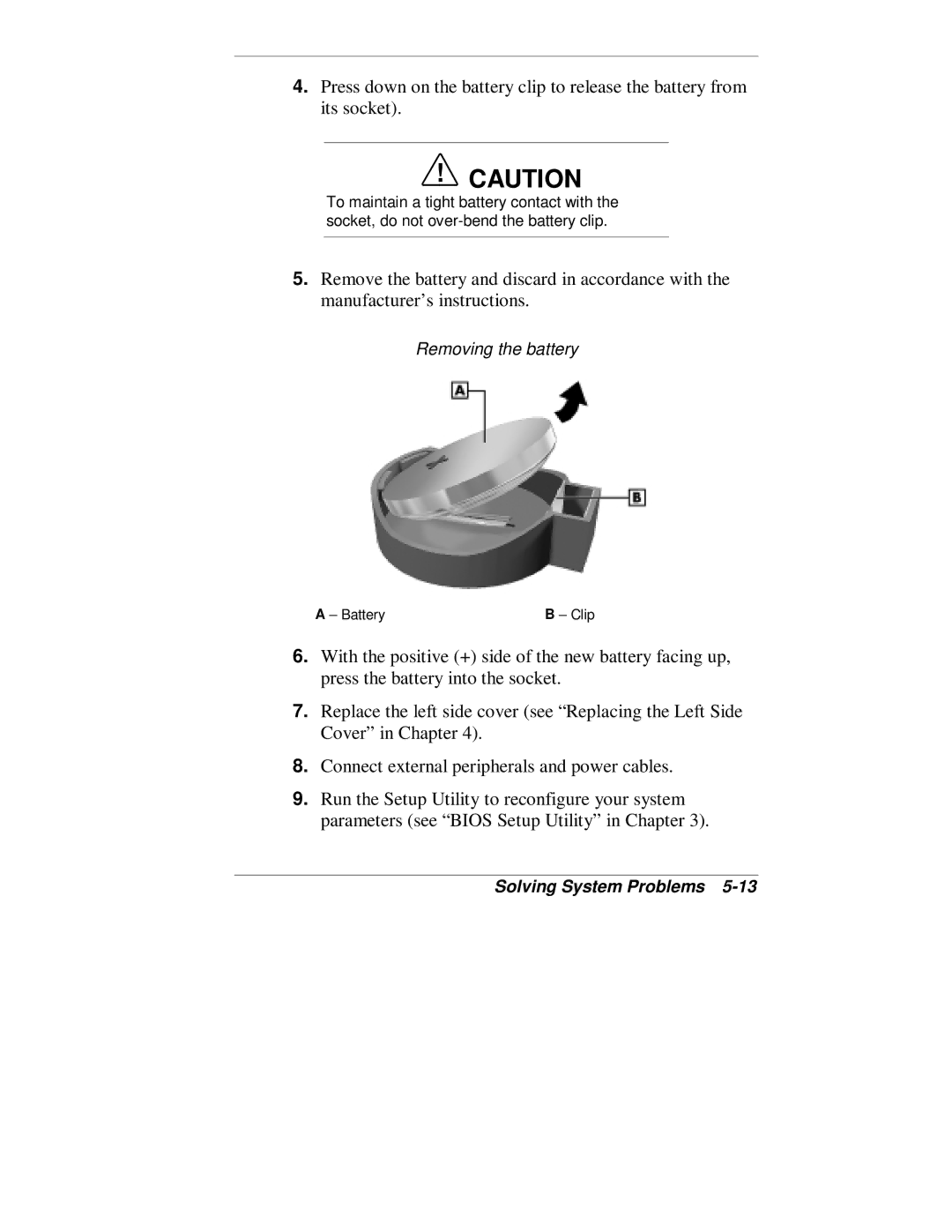 NEC VT 300 Series manual Removing the battery 