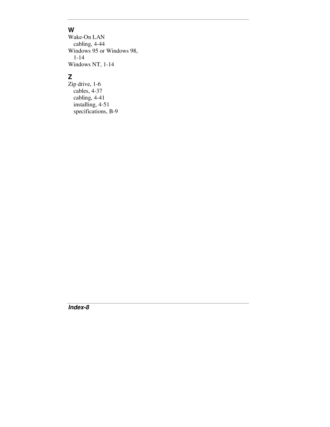 NEC VT 300 Series manual Index-8 