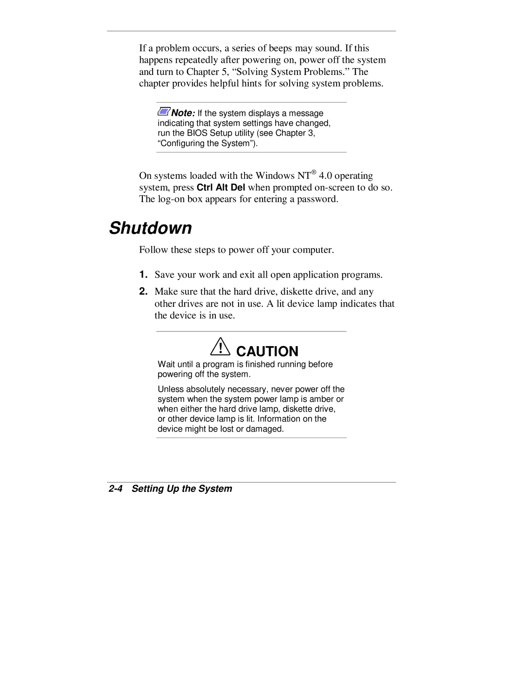 NEC VT 300 Series manual Shutdown 