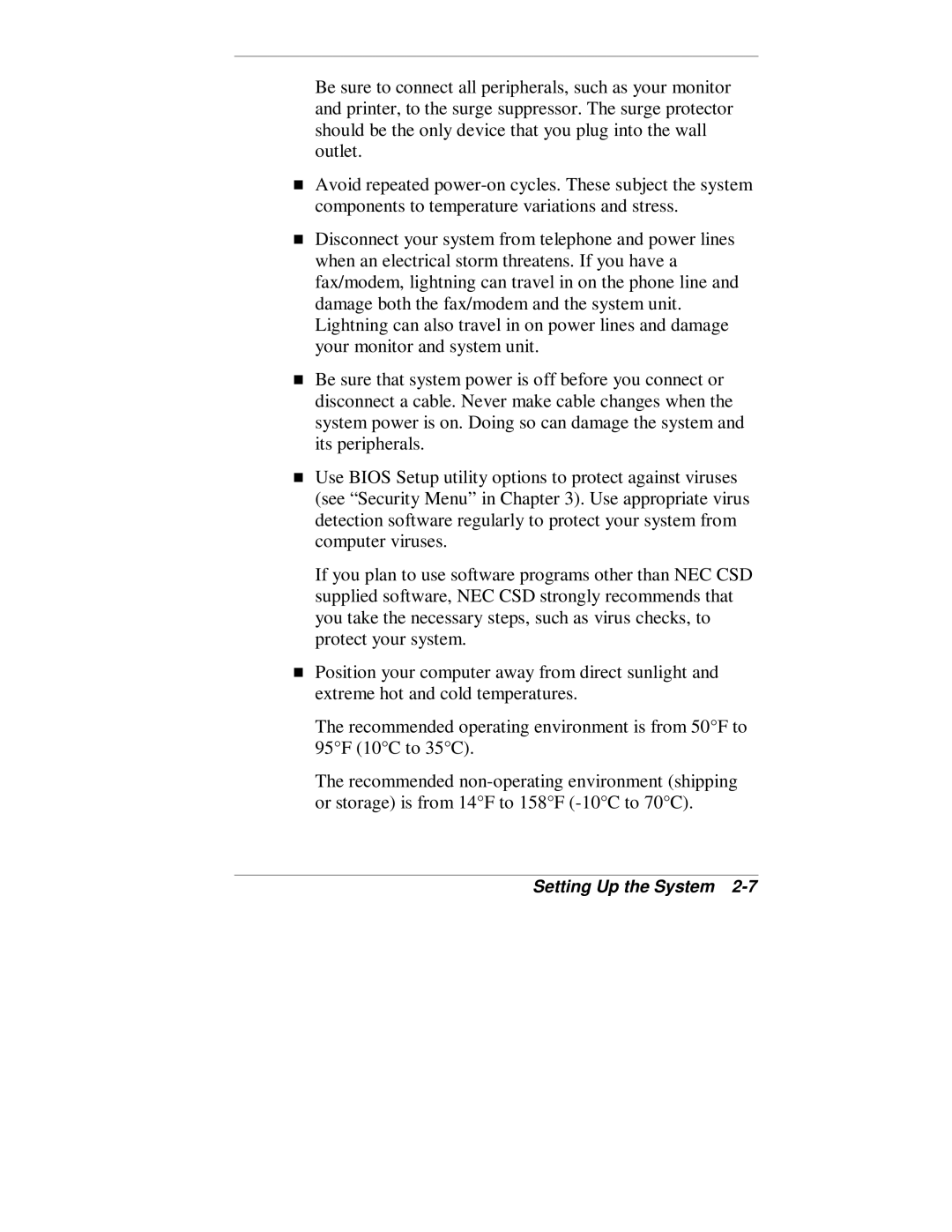 NEC VT 300 Series manual Setting Up the System 