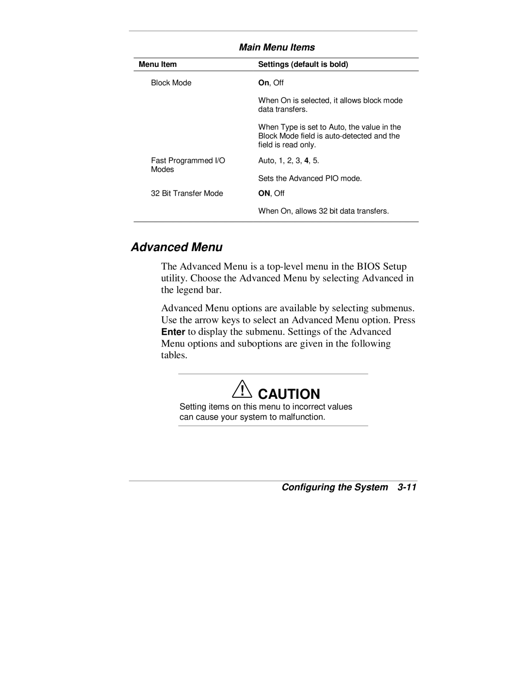 NEC VT 300 Series manual Advanced Menu 